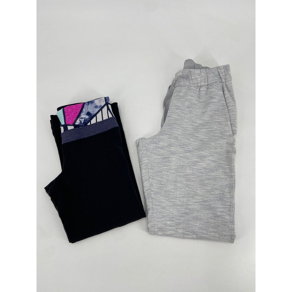 LOT OF 2 LULULEMON JOGGER PANT & REVERSIBLE CAPRI LEGGING WOMEN'S SIZE 2